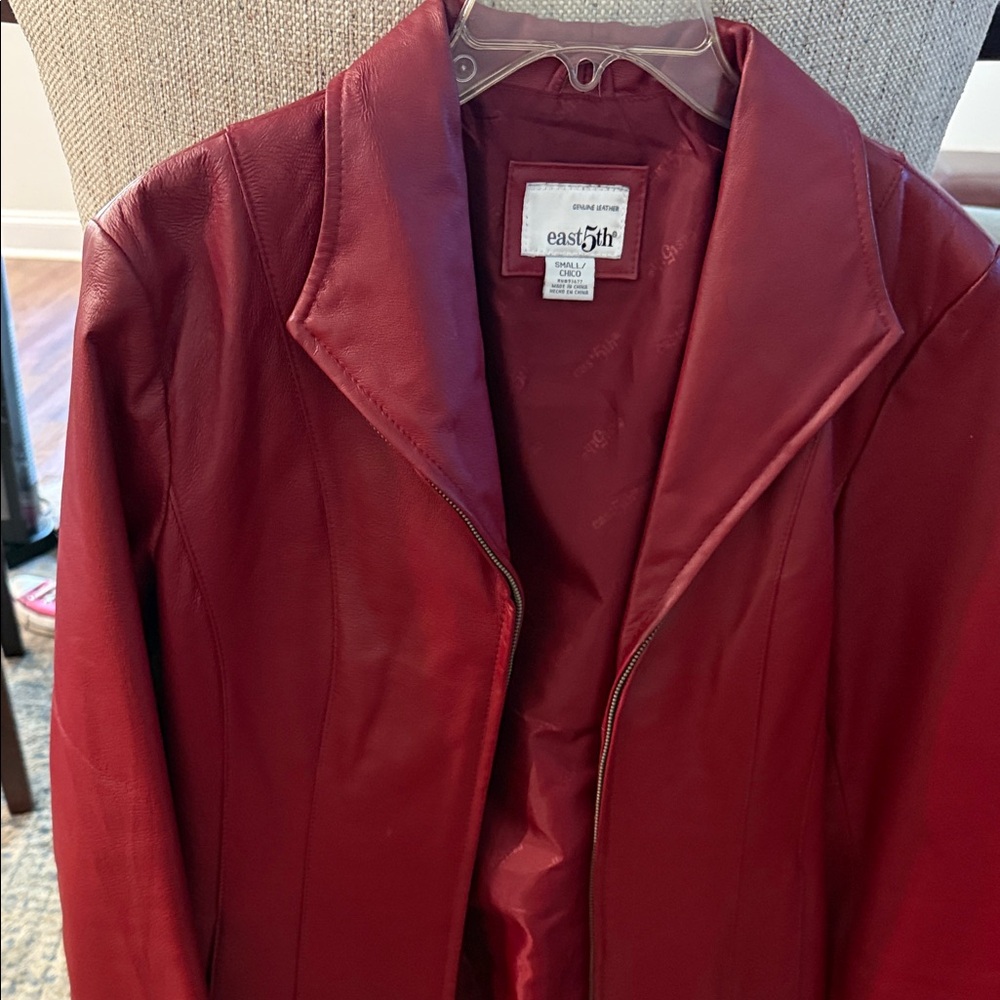 East 5th Women's Bold Red Leather Jacket